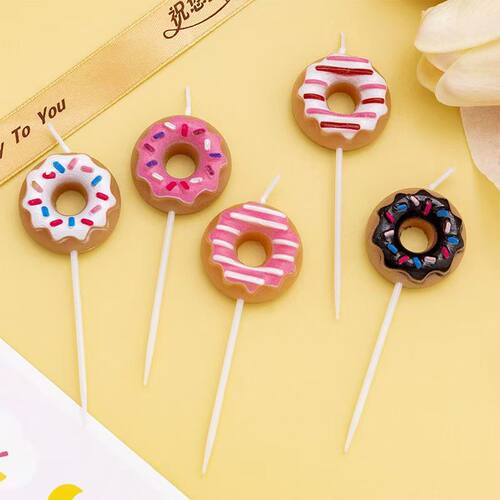 可爱甜甜圈蜡烛周岁生日派对插件