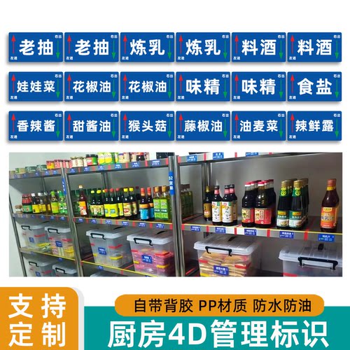 厨房4D管理5S标签酒店餐厅标识卡