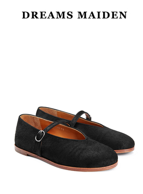 Dreams maiden女鞋小众设计师内增高玛丽珍鞋黑色马毛2024秋新款