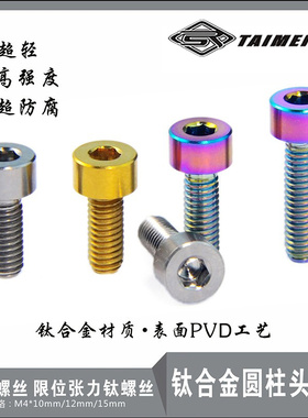EFsolid钛合金螺丝柱头/锥头M4x8/10/12/15/25mm把立螺丝限位张力