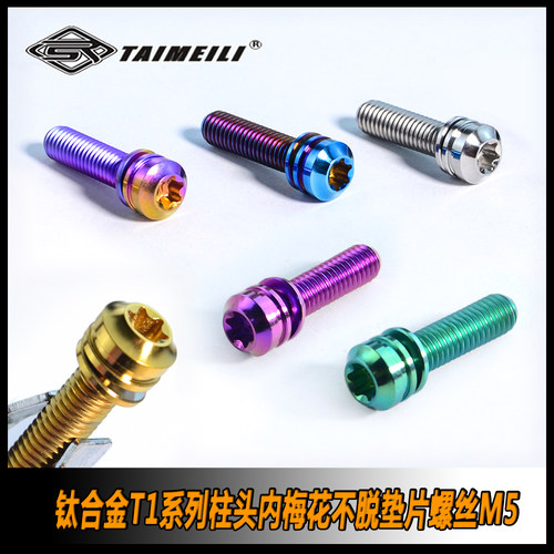 M5钛合金柱头不脱垫片螺丝