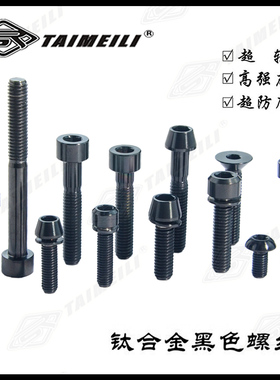 EFsolid钛合金黑色螺丝M5×10/16/18/20/M6×30/35/40/45/55mm