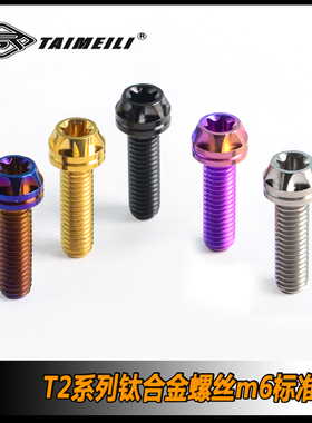 TAIMEILI 钛合金螺丝T2系列标准头M6 改装修补螺丝