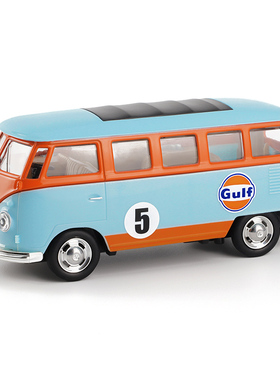 彩珀成真1:30 CCA海湾油站合金大众T1公交巴士车模型开门儿童玩具