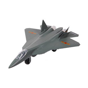 彩珀成真合金仿真蓝色T-50战斗机模型回力声光橙色飞机儿童玩具男