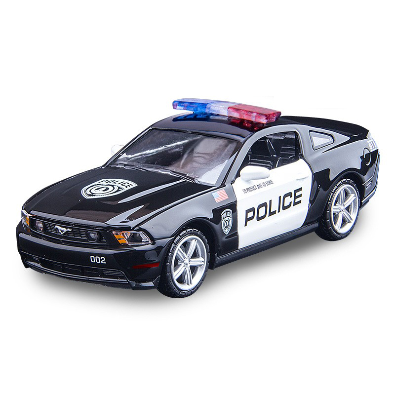 彩珀成真132合金警车模型玩具男