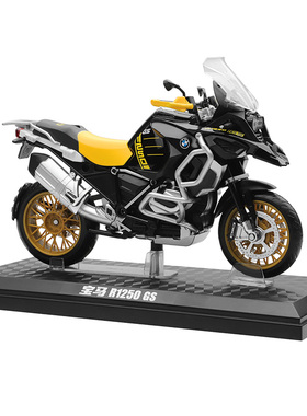 彩珀成真1:12合金蓝色宝马R1250GS摩托车模型机车声光儿童玩具男