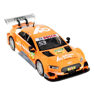 彩珀成真1:32合金黑色奥迪RS5 赛跑车模型声光回力开门儿童玩具男