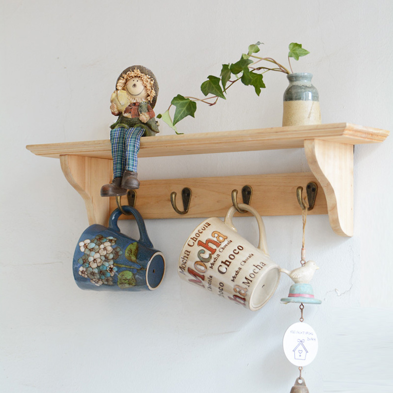 zakka北欧实木简约搁板置物架