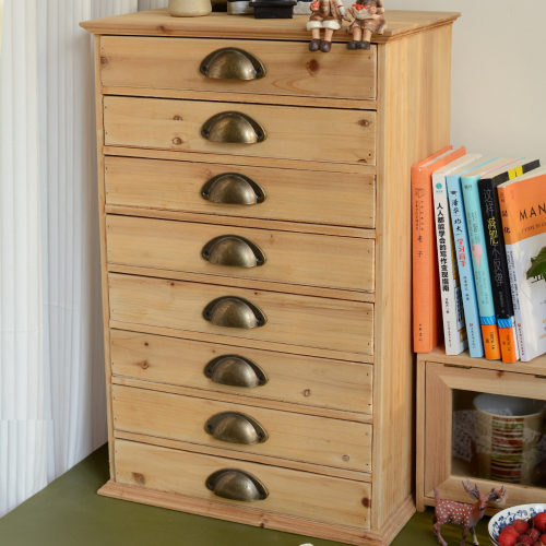 zakka实木美式复古文件抽屉斗柜