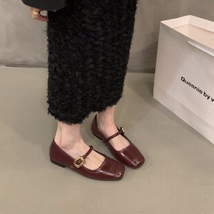 2026黑色温柔风法式新款春季配平底单鞋女玛丽珍小皮鞋裙子晚晚鞋