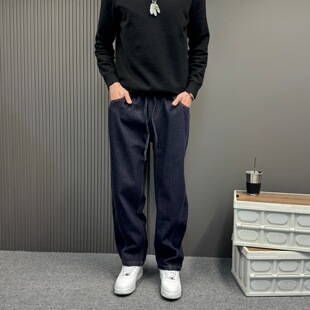 2026春季新款原色弯刀牛仔裤男士美式洗水复古潮牌宽松直筒长裤子