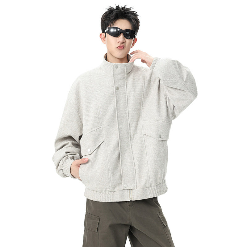 2026年新款夹克男春季美式潮牌高端夹克复古立领休闲百搭外套
