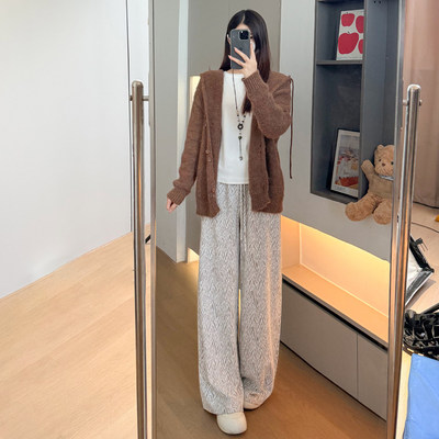 小香风阔腿裤女2026春秋季新款高腰垂感直筒宽松慵懒小个子山本裤