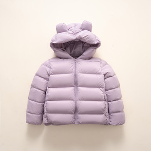 平湖驰新90白鸭绒新国标女童羽绒服短中小童男童宝宝儿童保暖外套