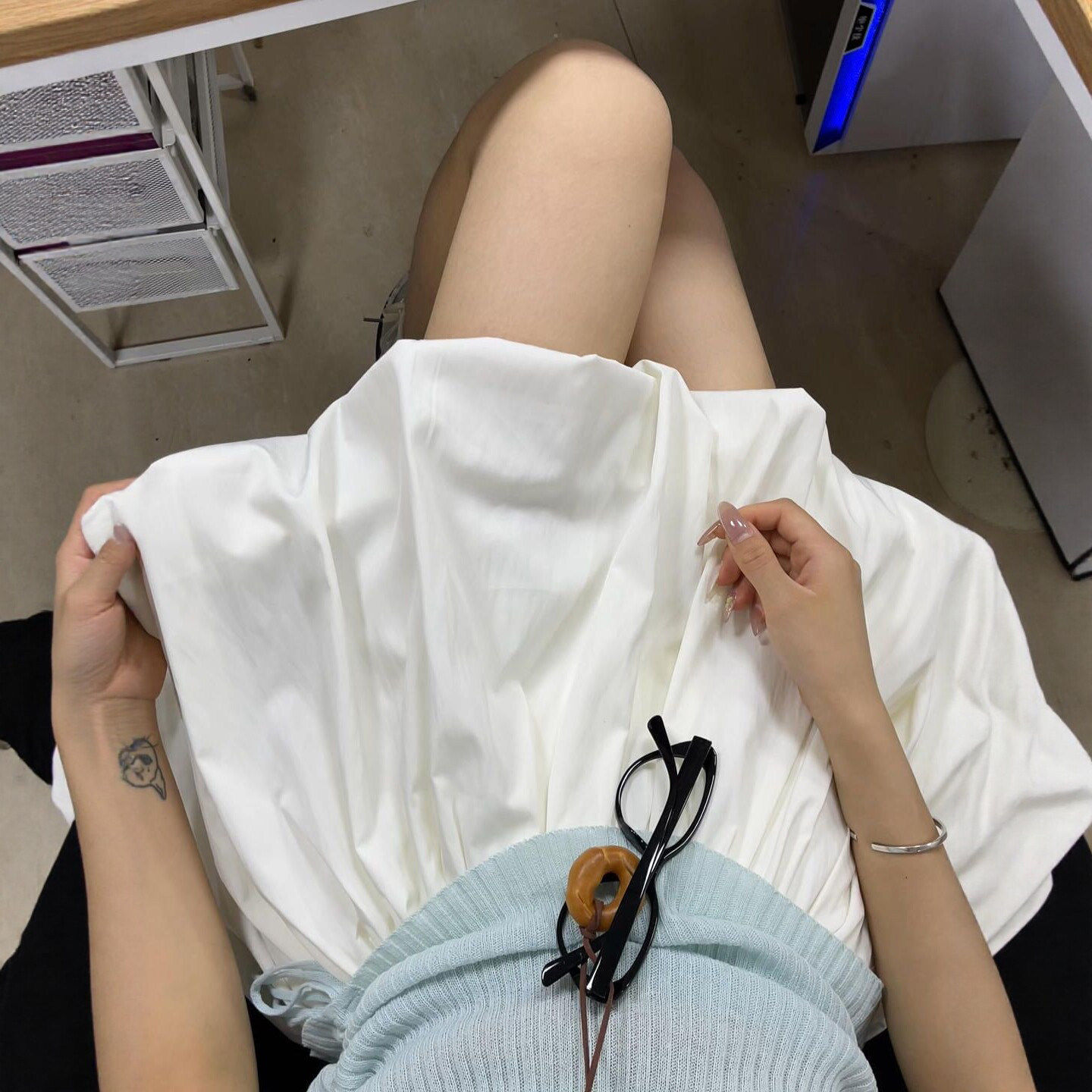 白色花苞短裙女夏季新款高腰蓬蓬a字半身裙短款韩系显瘦南瓜裙裤