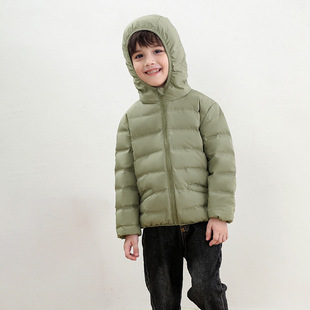 儿童羽绒服90白鸭绒无缝童装连帽轻薄款男童女童中大童中小童外套