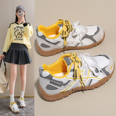 ins韩版新款老爹鞋女2026春季学生运动跑步休闲节拍厚底增高LD751