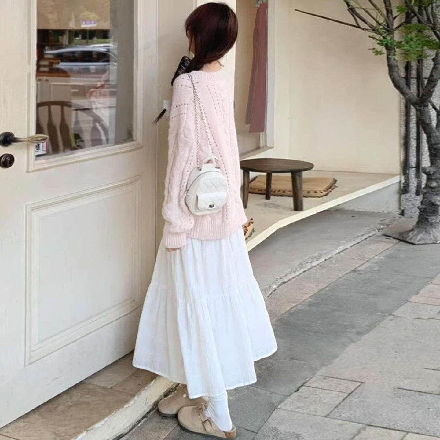 大码白色半身裙女春秋2026新款a字蛋糕裙长裙小个子超好看蓬蓬裙