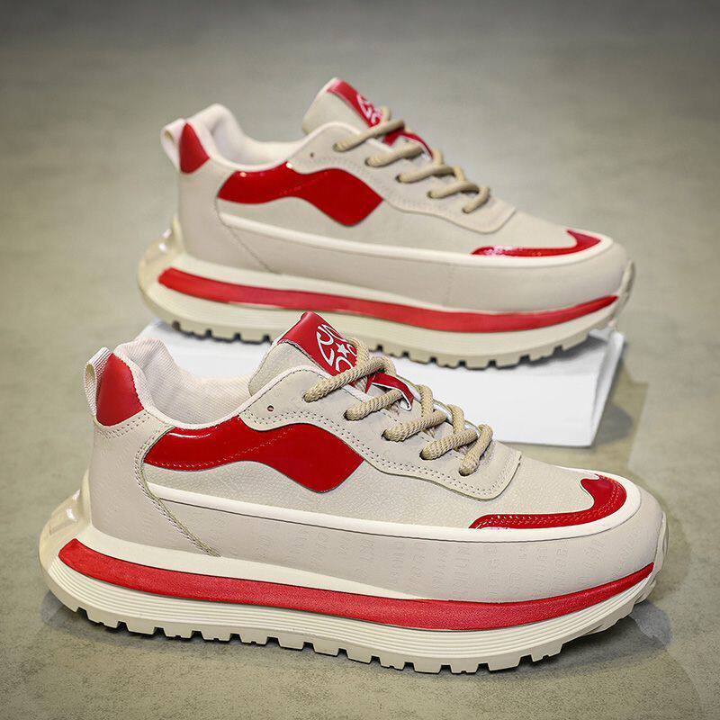 男鞋2026春季新款透气低帮老爹鞋百搭潮流厚底增高鞋运动休闲鞋子