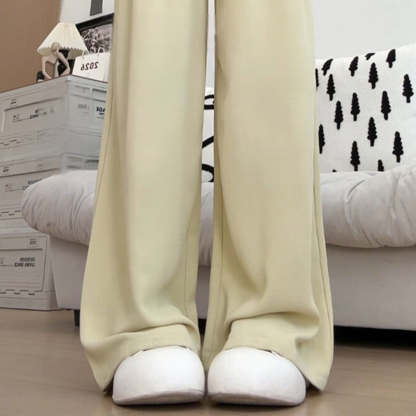 冰丝阔腿裤女春夏季2026新款高腰垂感直筒休闲小个子窄版山本裤子