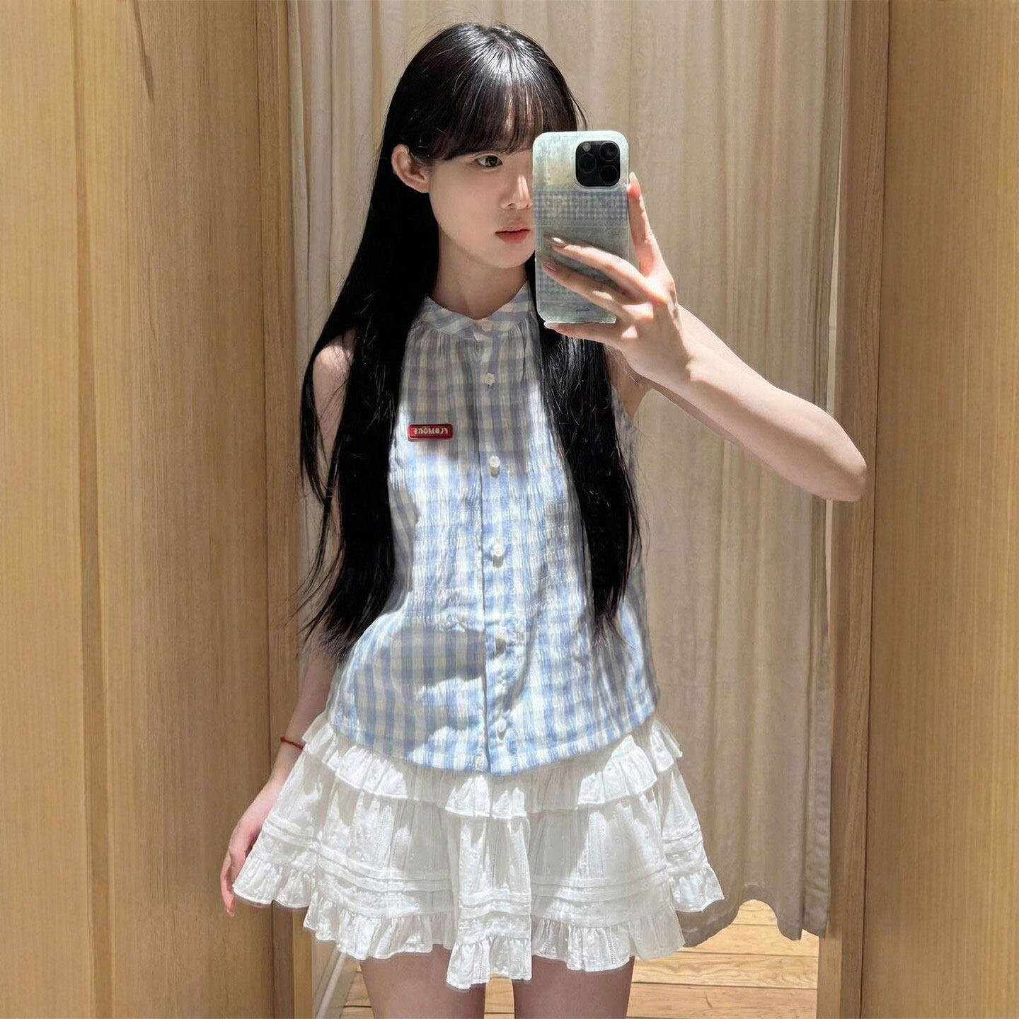 白色蛋糕短裙女2026夏新款高腰显瘦小个子休闲纯棉蕾丝百褶半身裙