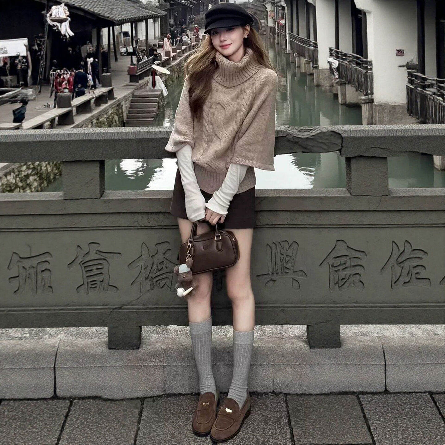 毛呢短裙子女款2026新款小个子黑色高腰a字半身裙羊毛西装半身裙