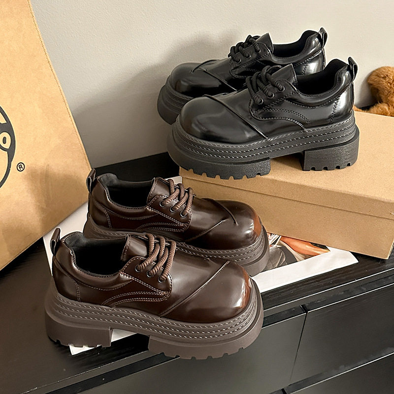 英伦风乐福鞋女松糕厚底小皮鞋女2026新款复古黑色鞋子女鞋百搭