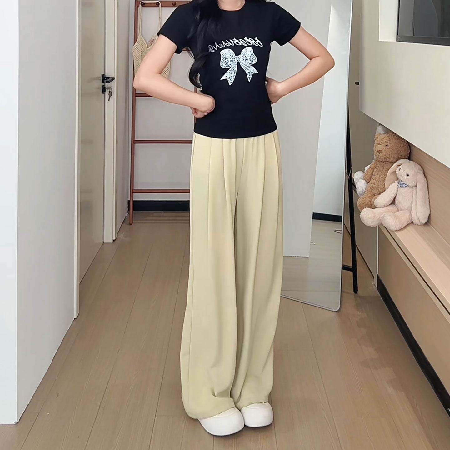 冰丝阔腿裤女夏季薄款2026新款高腰小个子宽松垂感速干山本阔腿裤