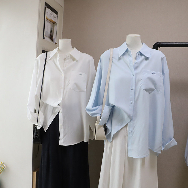 [比正]2026春季新品韩系净版简约气质宽松显瘦中长款衬衫女6014,女装/女士精品,衬衫,淘宝优惠券,粉丝福利购,淘宝优惠卷