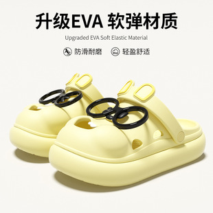 6.0洞洞鞋女夏季新款外穿厚底踩屎感家居室内增高沙滩可爱凉拖鞋