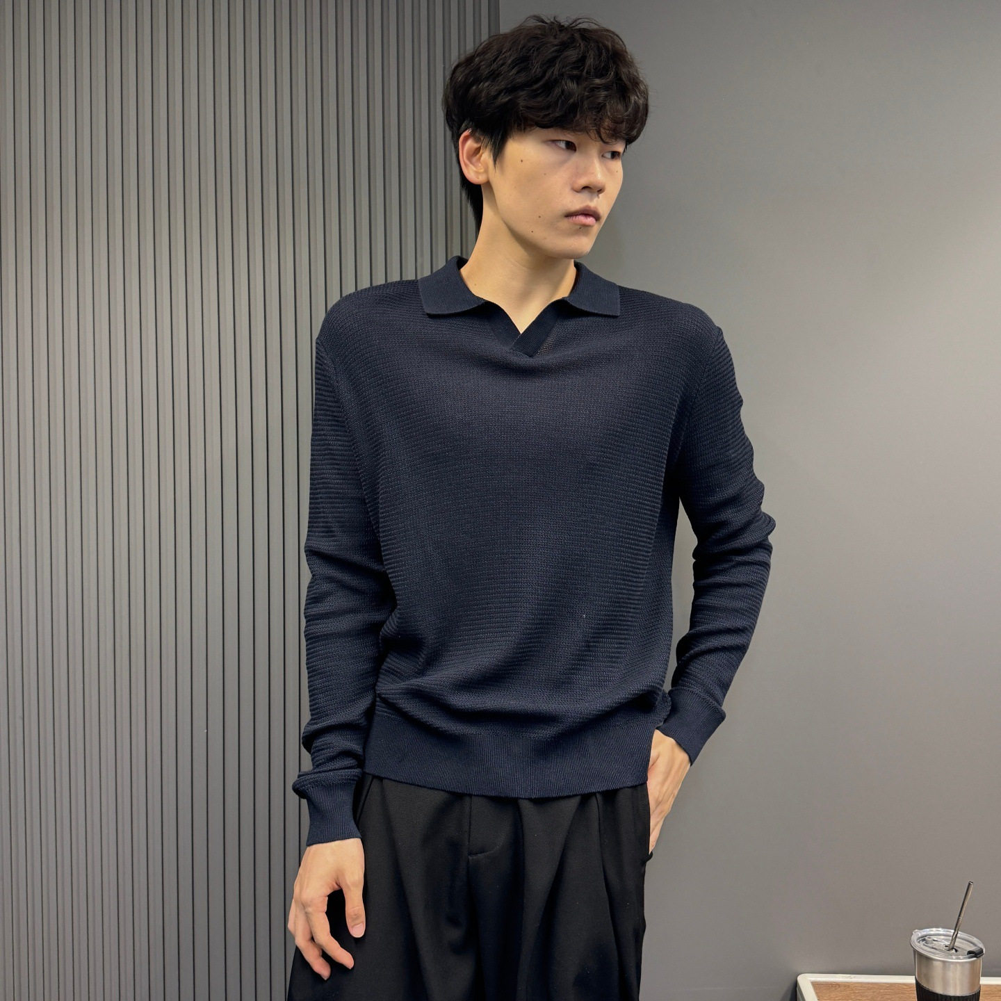 polo领男士精致百搭低调毛衫秋冬轻商务风质感休闲套头保暖针织衫