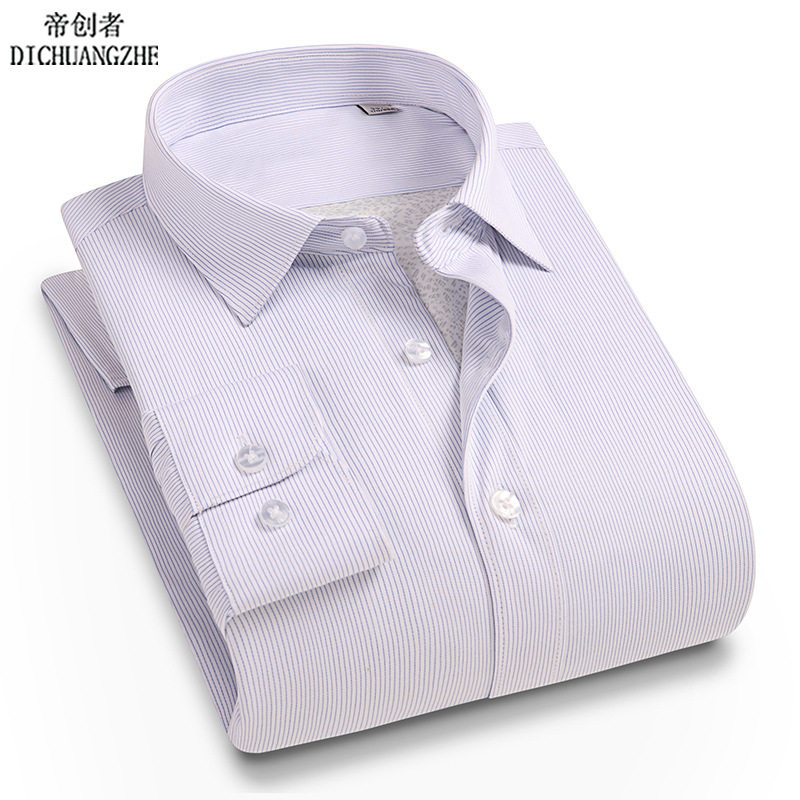 6627加棉-帝创者新款休闲修身时尚男士薄款长袖衬衫男士长袖休闲