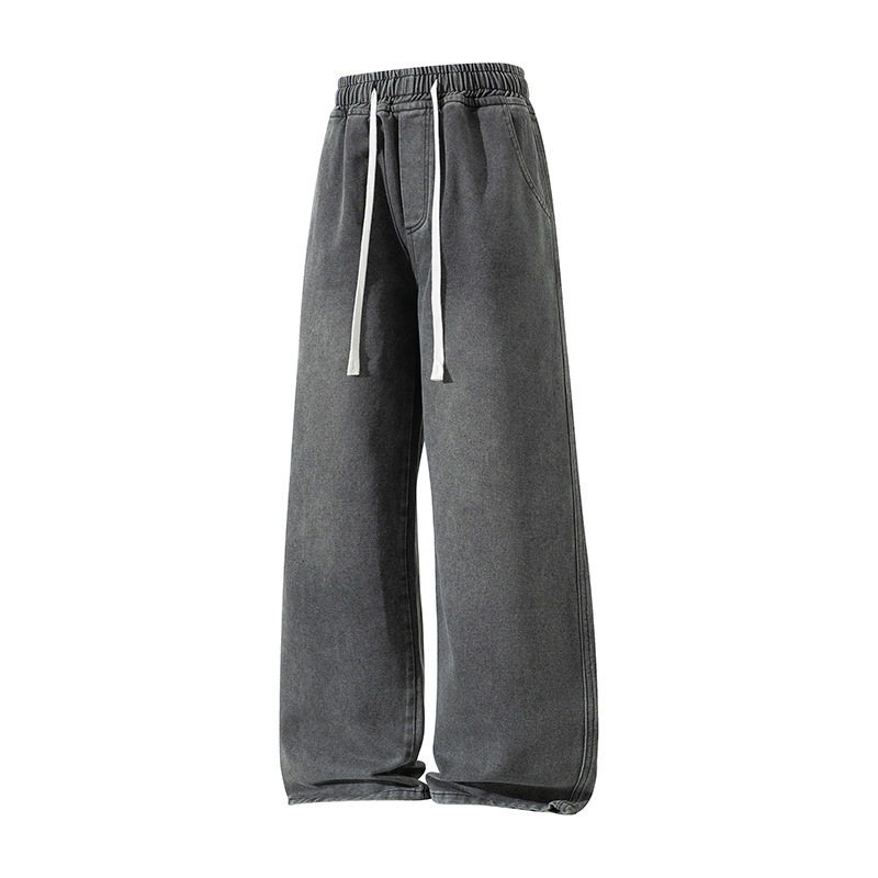 2026春季款直筒垂感牛仔裤男潮流宽松阔腿百搭美式男生长裤子代发