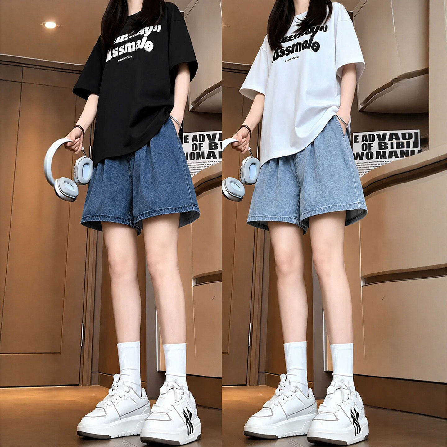 天丝牛仔短裤女2026夏季新款胖mm大码宽松显瘦小个子冰丝五分中裤