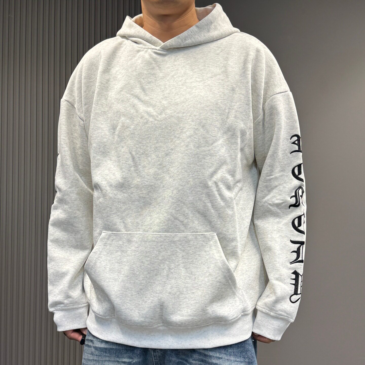 哥特风刺绣连帽卫衣男女暗黑高街宽松秋冬情侣潮牌休闲套头帽衫
