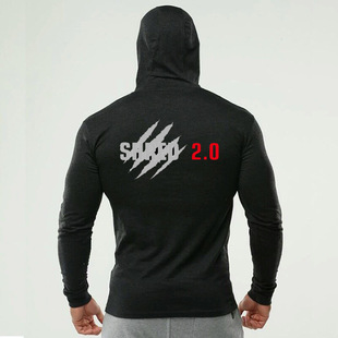 GYM肌肉男健身长袖 训练上衣休闲吸湿排汗外贸宽松运动打底