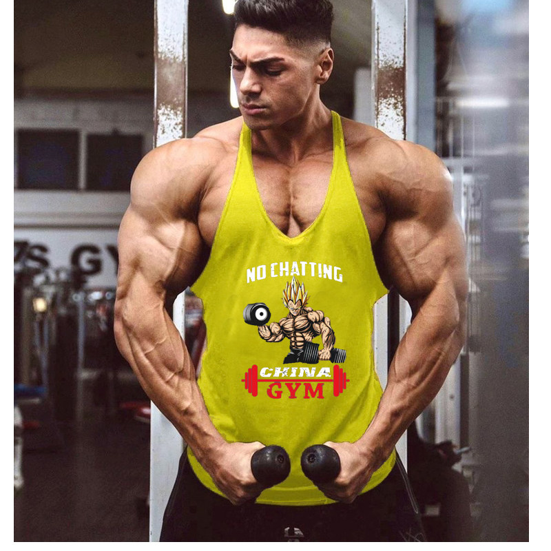 SLEEVELESS FITNESS HOODIE DEEP DIGGING COTTON WAISTCOAT TRAINING I-SHAPED SPORTS HURDLE SWEAT VEST LOOSE HOODED MEN AND WOMEN