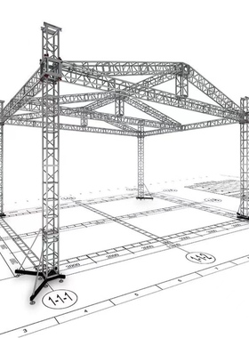铝合金桁架truss灯光龙门钢铁雷亚T台合唱看台活动舞台架篷房方头