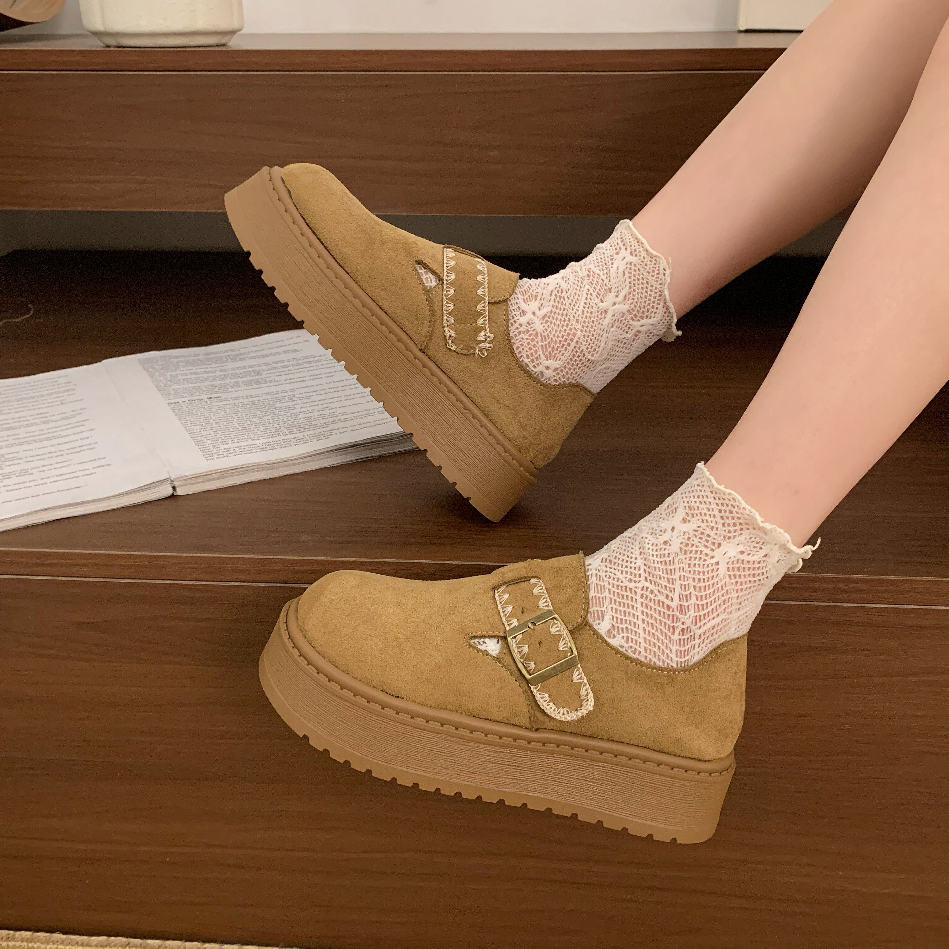 厚底勃肯鞋女增高单鞋2026年春季新款一脚蹬懒人乐福鞋配裙子女鞋,女鞋,勃肯鞋/软木鞋,淘宝优惠券,粉丝福利购,淘宝优惠卷