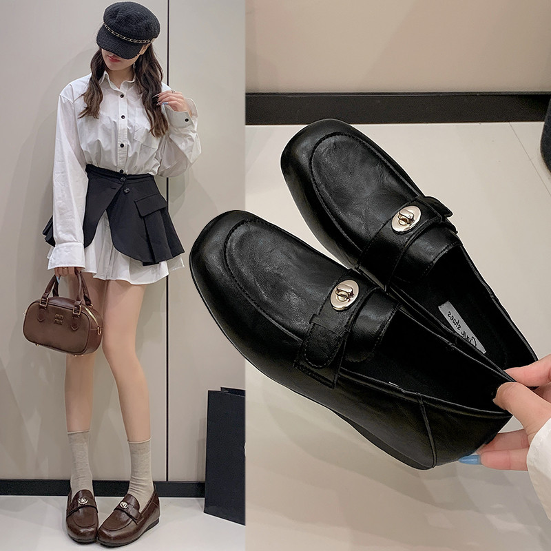 内增高小皮鞋女2026年春季新款配裙子法式乐福鞋通勤工作鞋jk单鞋