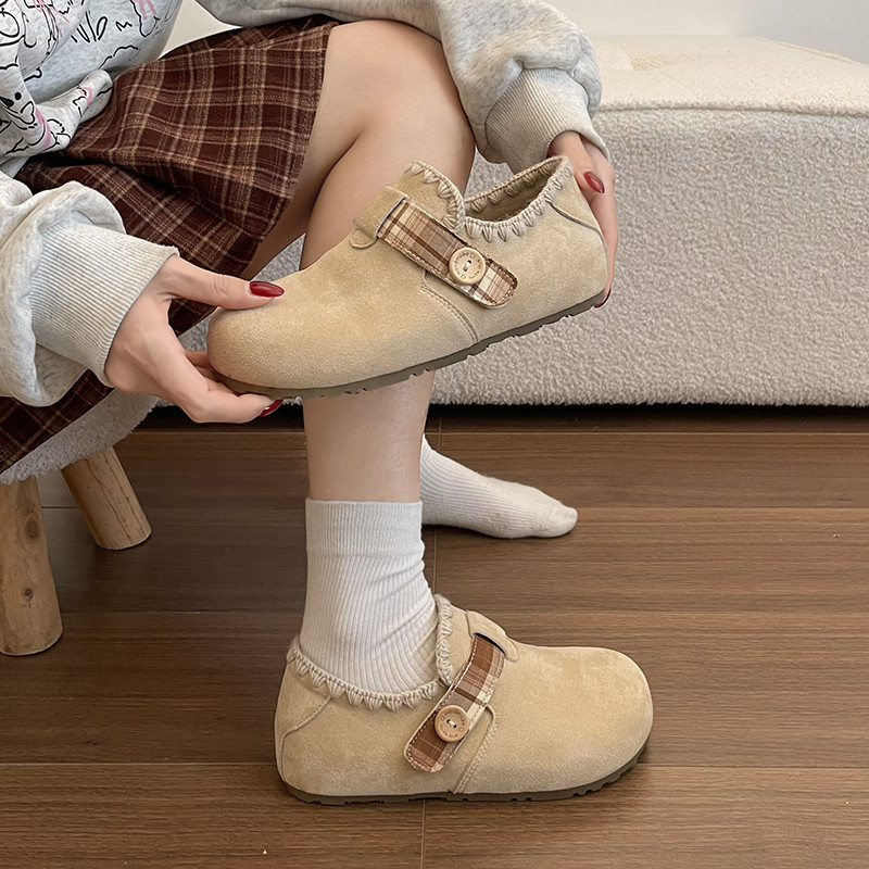 内增高勃肯鞋女2026年春季新款复古全包勃肯单鞋一脚蹬懒人豆豆鞋,女鞋,勃肯鞋/软木鞋,淘宝优惠券,粉丝福利购,淘宝优惠卷