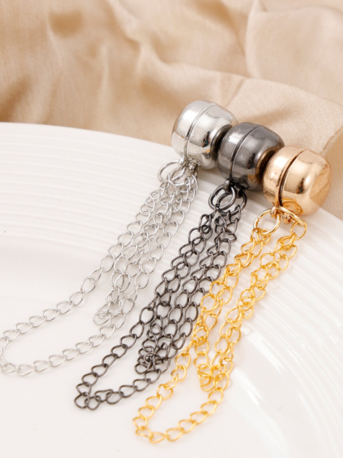 바지 다리 고정 클립 셔츠 소매 신처 옷 매듭 및 바지 조임 티셔츠 반바지 유물 자석 단추