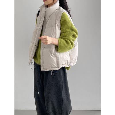 韩系休闲简约羽绒马甲女