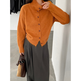 超好看慵懒氛围感高领毛衣女25秋季 气质百搭加厚感针织上衣 新款