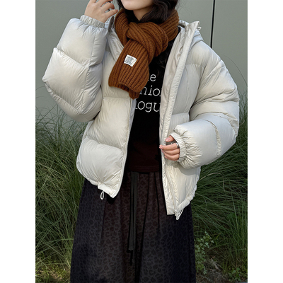 巨好看连帽短款羽绒服女冬