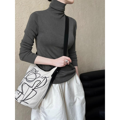 高级感羊毛高领内搭打底衫女