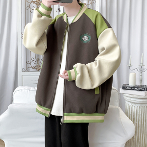 2025秋冬款潮牌夹克棒球服刺绣外套灰色-A011-1-JK129-P110图片