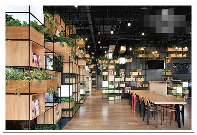 铁艺新款复古工业风书架柜玄关置物架loft展示架橱窗货架