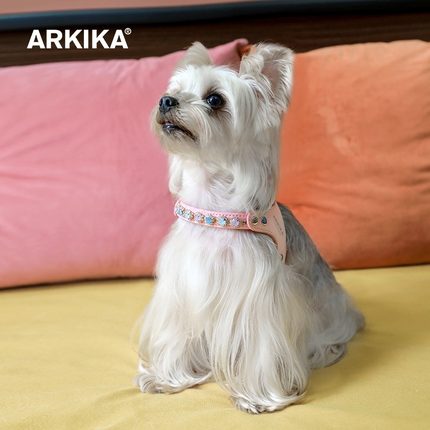 ARKIKA小型犬狗狗牵引绳胸背式约克夏茶杯泰迪宠物比熊外出遛狗绳